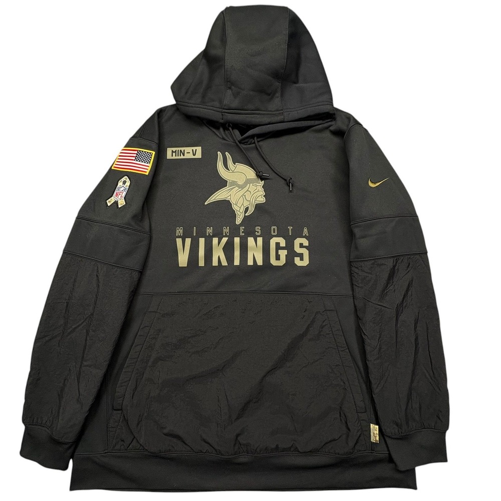 Nike Minnesota Vikings Salute To Service Hoodie Mens XXL Black NFL Sweatshirt